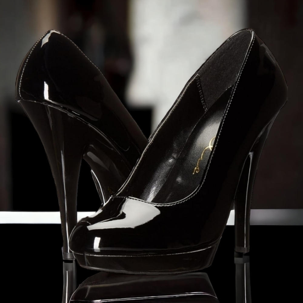 Co. NEW Ellie Shoes womens 521-femme-w Dress Pump size 9 wide black pu leather